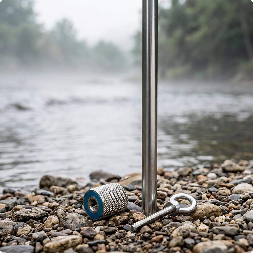 Threaded Rod with Connector | RustResistant Stainless Steel, Metal Fixing Screw, for