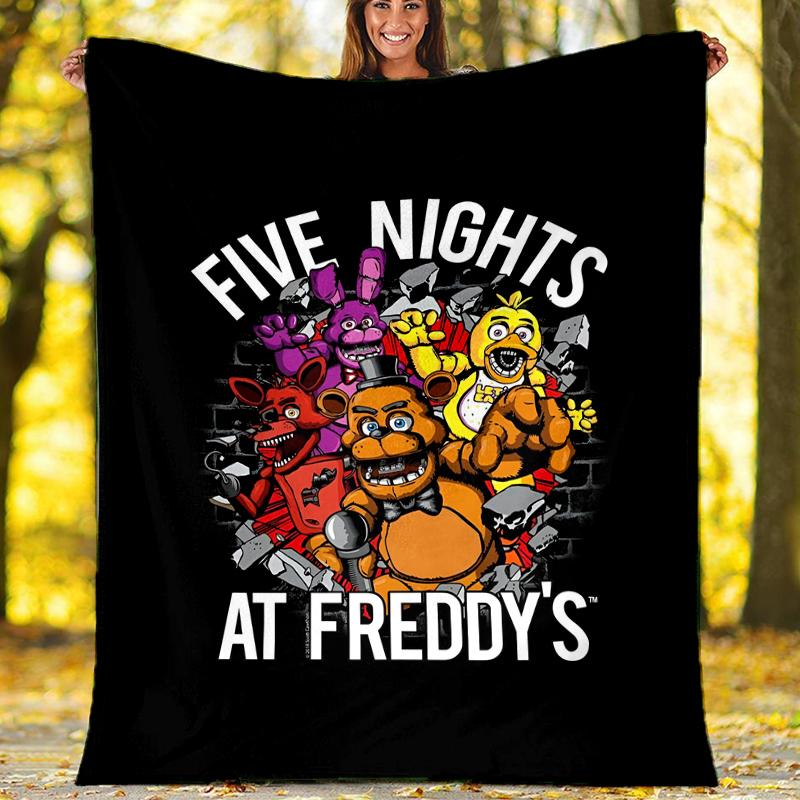 Freddy Theme Printed Blanket Perfect For Couch Bed Travel Outdoor Use Machine Washable Cozy Durable