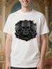 Heavy Metal Gothic Tshirt - White Crewneck Tee with Black...