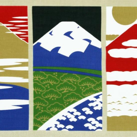 Dyeing Anbo Hand Towel Authentic Dyed Cotton Tokuoka Made In Japan 35cm X 100cm "Five Fujis" 100%