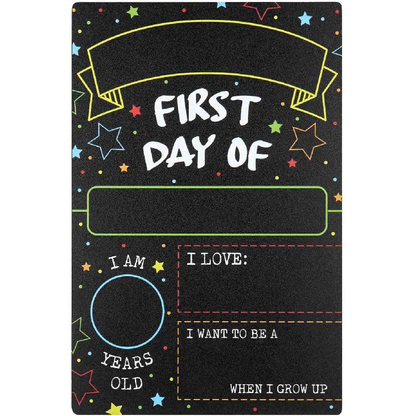 First Day Last Day of School Chalkboard Double Sided Sign - 12  x 7.9