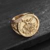 Cross-Border Hip Hop Gold-Plated Titanium Angel Ring for Men