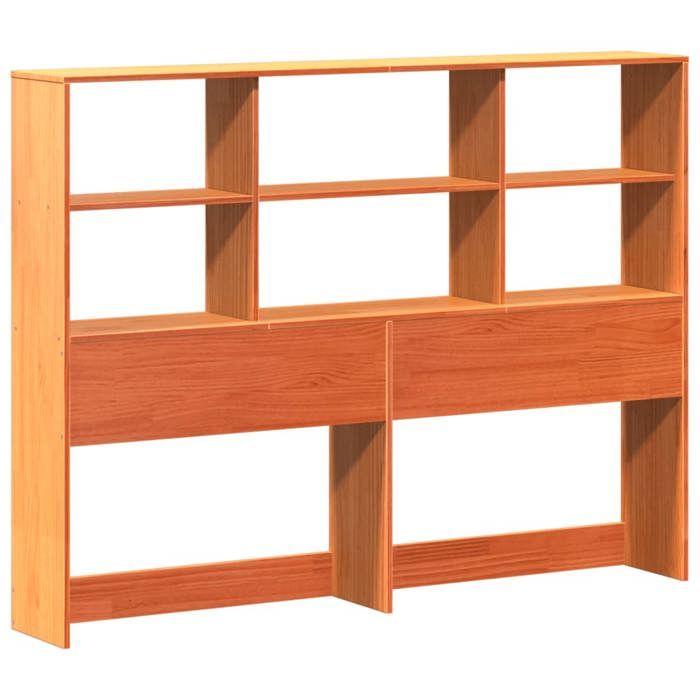 VidaXL Tête de lit avec rangement cire marron 150cm bois massif de pin, tête de lit en bois, tête de lit avec rangement, 855659