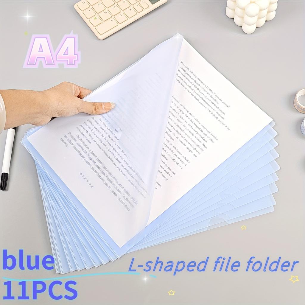 Thickened 16c Insert File Bag L-Shaped Folder Colorful Single-Page Data Report File Protection Sleeve Waterproof Resume Folder