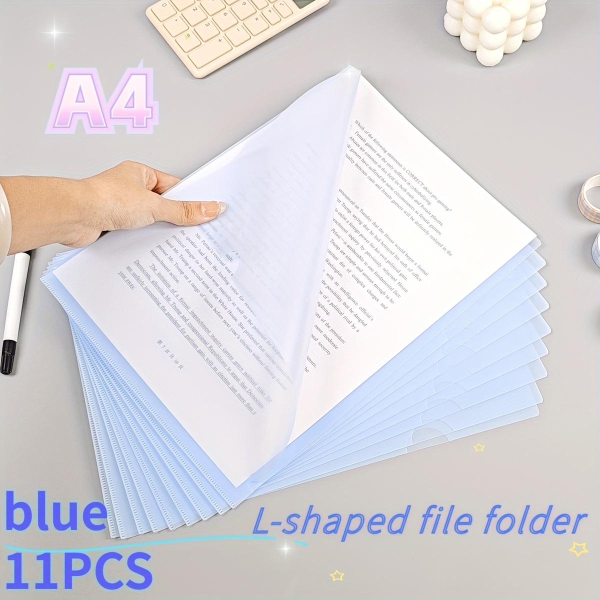 

Thickened 16c Insert File Bag L-Shaped Folder Colorful Single-Page Data Report File Protection Sleeve Waterproof Resume Folder синий