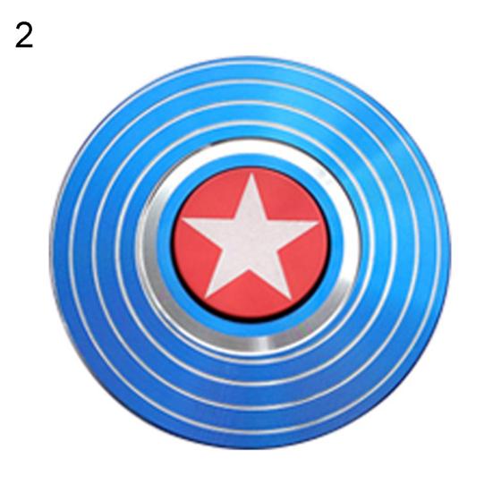 Rund Captain America Spideman Alloy Fingerspiss Gyro Hand Spinner Anti-stress leketøy