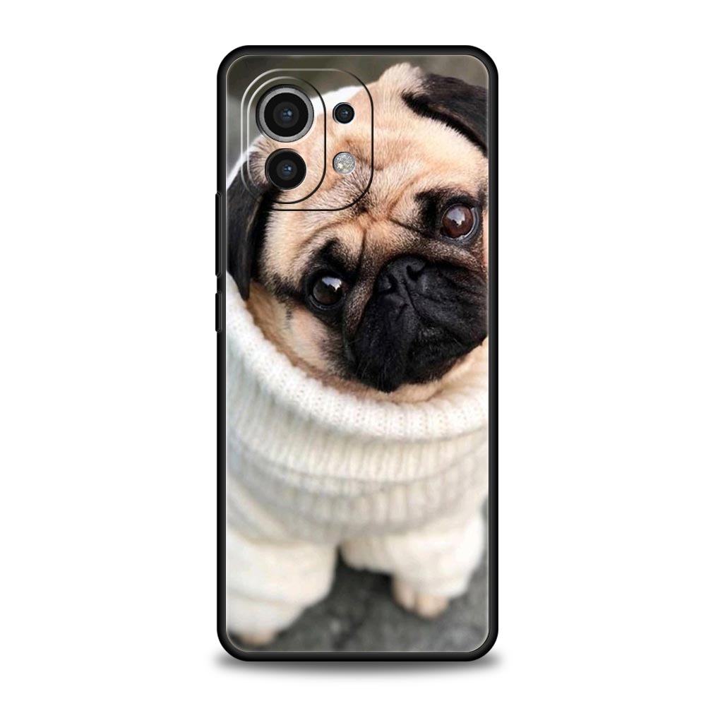 Phone Case For Xiaomi Mi 15 14 14T 13T 12T Pro 12 13 11 Lite 5G 11T X6 X5 Pro Soft TPU Cover Cute Pug Dog