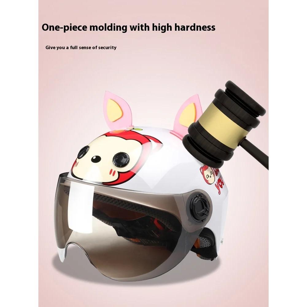 2024 New 3C Certified Children Helmet Girls Boys Electric Vehicles Four Seasons Battery Motorcycle Hard Hats Riding Half Helmets