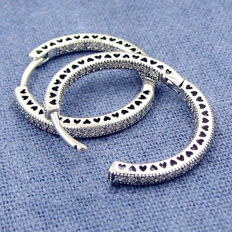 Original Hearts Of Circles Earring With Crystal For Women 925 Sterling Silver Earring Wedding Gift Europe Jewelry