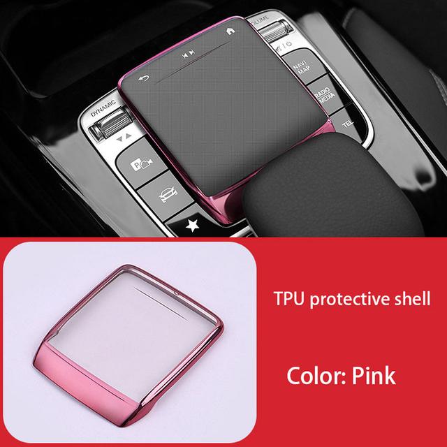 

Автомобильные аксессуары для Mercedes Benz AB CLA GLE GLS GLB Class W177 W247 C118 W167 TPU Center Control Mouse Screen Protector Cover розовый