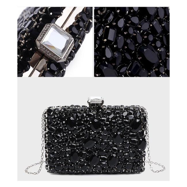SCIONE Crystal Evening Bag Beaded Day Clutches Lady Wedding Purse Rhinestones Handbag for Women Bag