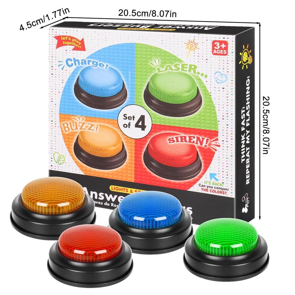 Sound Buzzer Button 4 Pieces Competition Prop Quick Answer Button Game Buzzer For Answering For Classroom Debate Competition