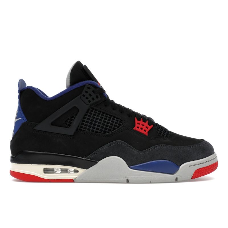 Air Jordan 4 Retro Rare Air - White Lettering Men Sneakers Black Fire-Red Deep-Royal-Blue FV5029-003