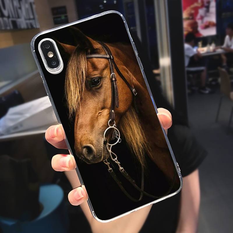 Run Horse Animal Phone Case Transparent Soft For Iphone 5 5s 5c Se 6 6s 7 8 11 12 Plus Mini X Xs Xr Pro Max