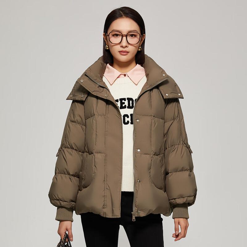 TATU Women's Double-Layer Hooded Short Puffer Down Jacket