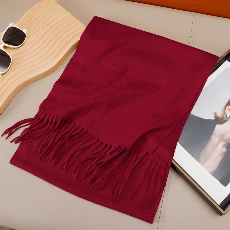 

150 г Однотонный Классический Шарф Женский Осенне-Зимний Высококачественный Шарф Универсальная Кашемировая Шаль Подарок 33*180