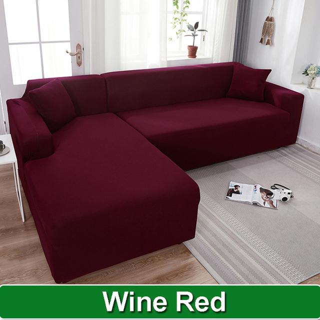 

Твердый чехол для дивана для гостиной, чехол для дивана, эластичный L-образный угловой чехол для дивана, эластичный чехол для дивана 1 Seater 90-140cm вино красного