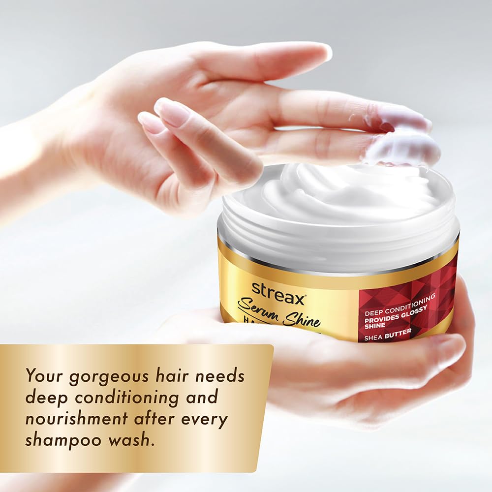 Streax Serum Shine Hair Mask 200gm Pack of 1 Deep Conditioning Treatment for Dry Frizzy Damaged Hair