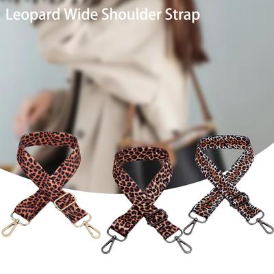 Bag Shoulder Strap Wide Adjustable Long Snap Hook Clip High Tensile Replacement Bag Accessories Leopard Print