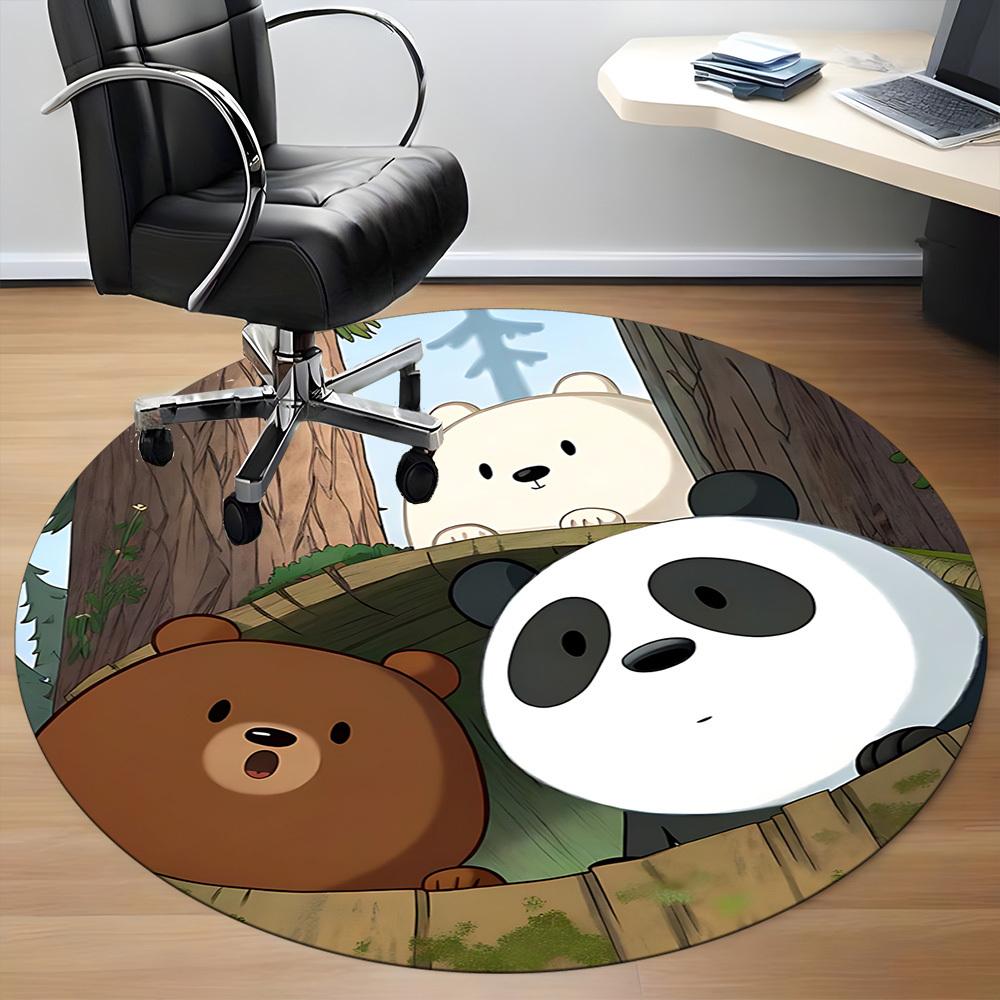 1pc We Bare Bears Friends Office Round Area Rug, Under Office Chairs Bedroom Living Room Home Decor a1022176