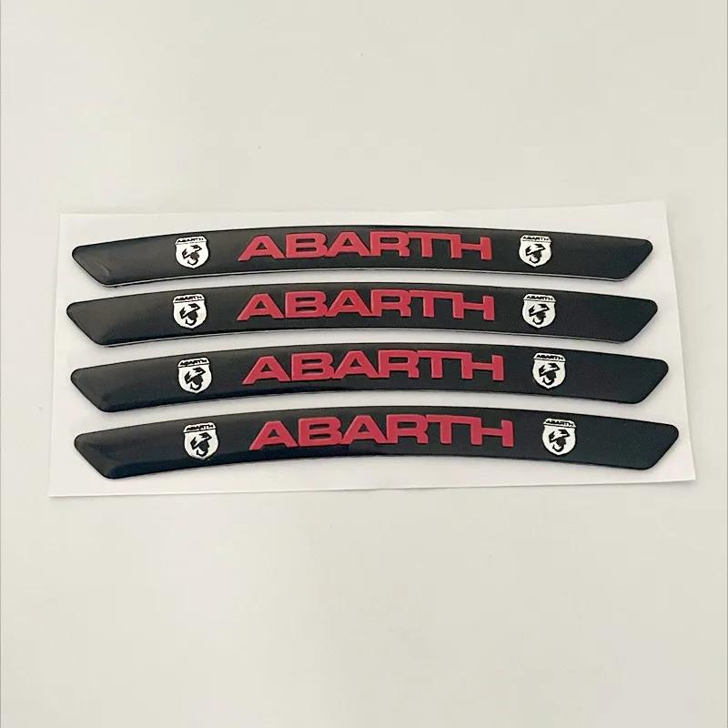 Nouveaux Autocollants Jante de Roue pour Abarth 595 695 124 Spider Emblème Logo de Voiture Badges Autocollants Accessoires Fiat 500 Panda Tipo Doblo Ducato