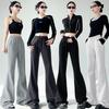 Damen Schwarze High Waist Schlankmachende Micro Flare Hose - 2025 Frühling/Sommer Freizeitsporthose