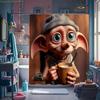 1 Warner Bros. Harry Potter Cartoon Print Shower Curtain, Privacy Bath Curtain, Home Partition Curtain with Hooks, Machine Was