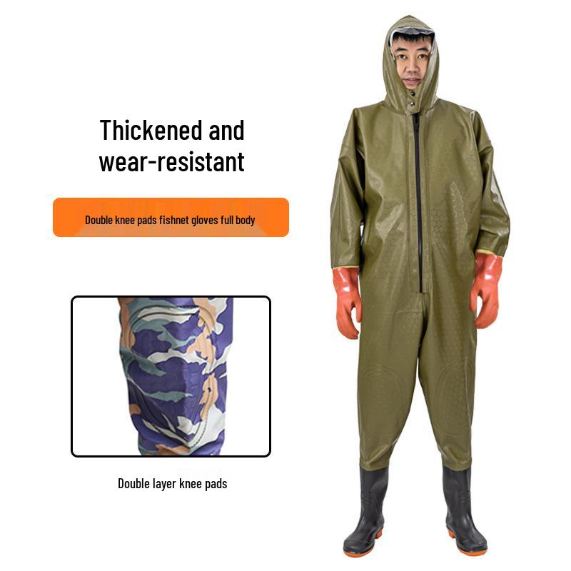 Thickened Waterproof Full-Body Waders: Fishing, Rain, and Lotus Root Digging Suit