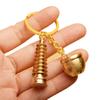 Brass Wenchang Tower & Five Emperors Coin Gourd Keychain 