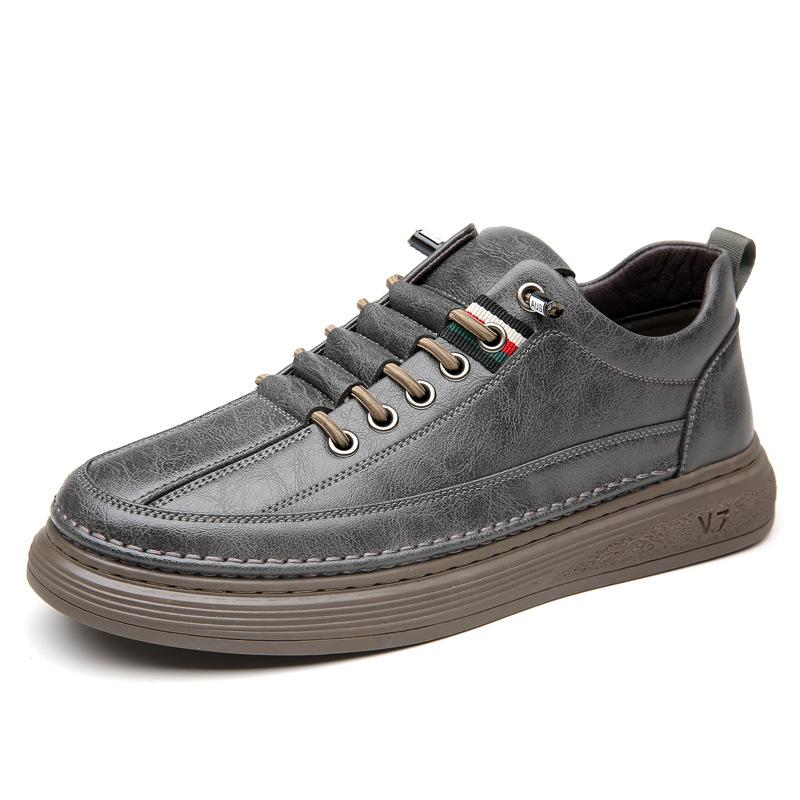 New men's casual leather shoes, genuine leather men's white shoes, trendy fashion, soft-faced board shoes, sports men's shoes