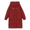 Autumn and Winter Women's Coat Horn Button Hooded Mid-length Loose Coat Thickened Warm Women's Jacket