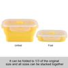 350ml Rechteckige Silikon Bento Box Zusammenklappbare Lunchbox Mikrowellen-Lebensmittelbehälter (Gelb)