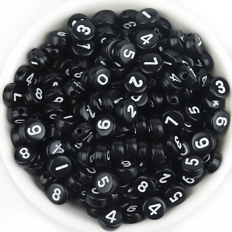100Pcs 7mm Acrylic Alphabet Beads Colored Loose Spacer Flat Round Letter Beads For DIY Bracelet Earrings Accessories Wholesale