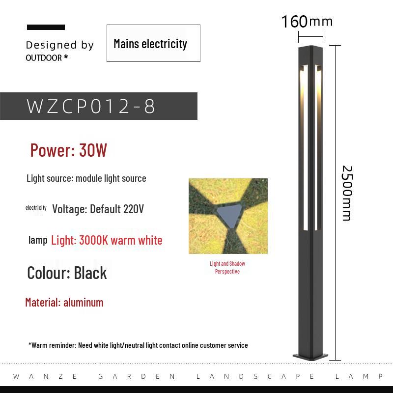 Modern Minimalist Outdoor LED Garden Lamp - Waterproof Landscape Light for Streets, Villas, and Public Areas