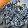 European American Plaid Faux Cashmere Scarf Couple Thick Warm Winter Scarf