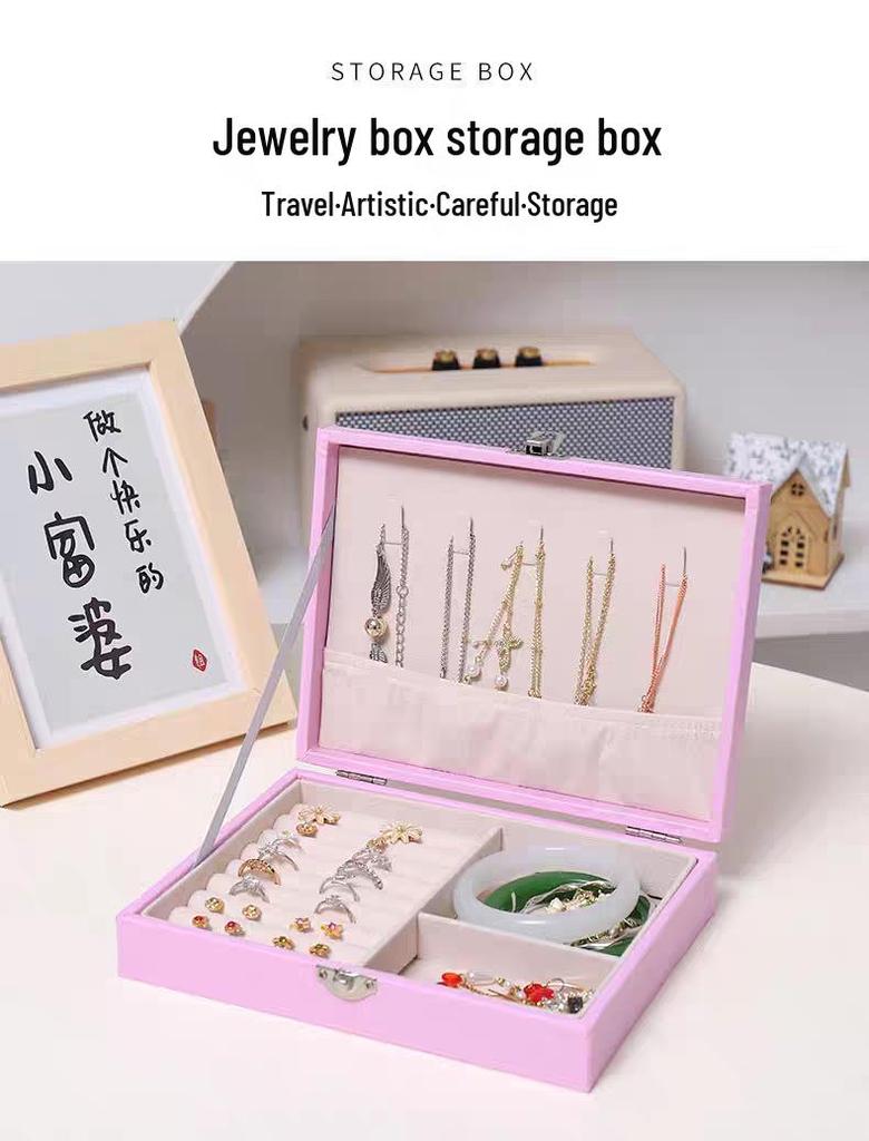 Double-Layer Jewelry Storage Box for Earrings and Rings