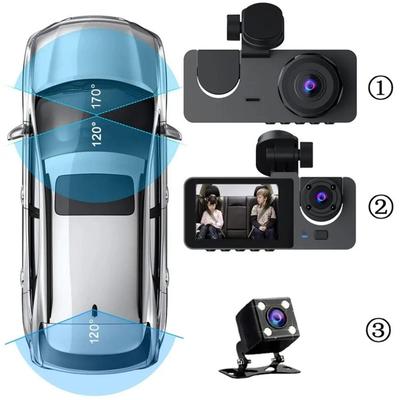 Neuer 1080P HD-Autofahrrekorder mit Nachtsicht, 3-Kanal-Kamera, Videorekorder, DVR, Black Box, Doppelobjektiv mit Rückfahrkamera, HD-Rückfahrbild