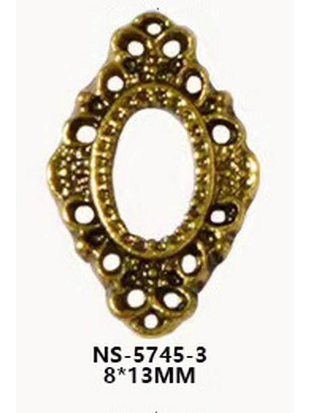 Retro Alloy Nail Art: 3D Carved Oval & Square Photo Frame Decorations