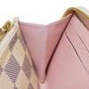 Used 12564 Portefeiulle Clemence N61264 7940 Logo Ivory Zip Around Damier Azur Rose Ballerine for Women from Japan