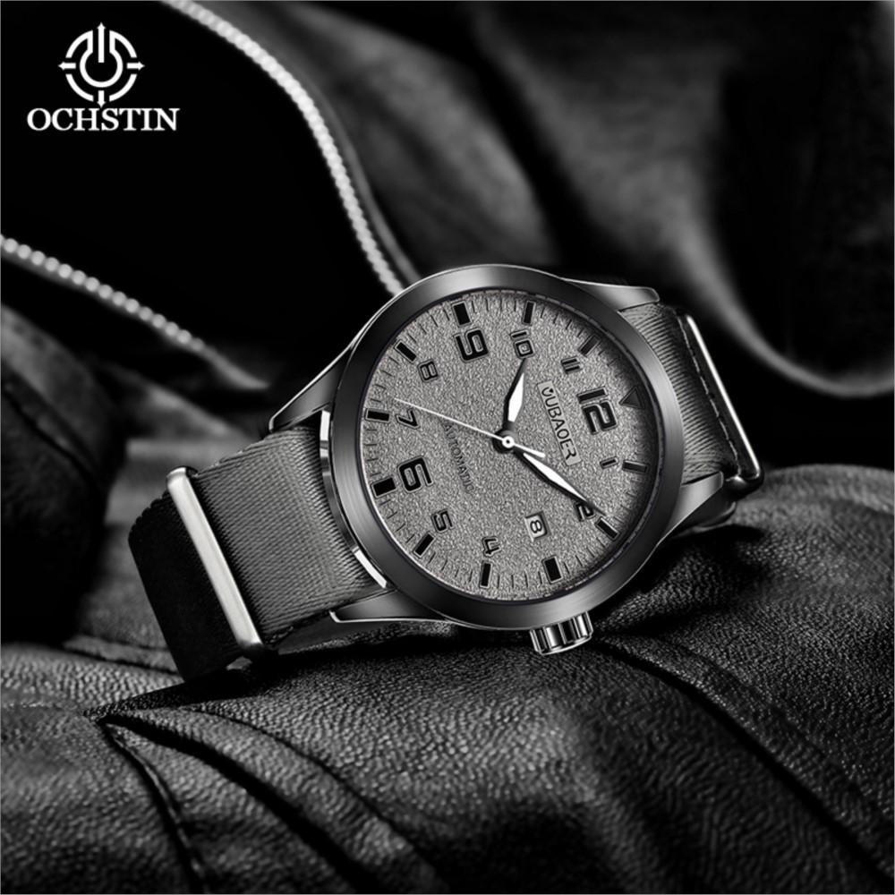 OCHSTIN Man Automatic Pilot Wrist Watches Luxury Self Wind Nylon Mechanic Male Clock Auto Date Relogio Masculino Gift for Men
