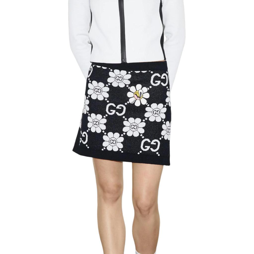 (WMNS) Gucci GG Flower Cotton Jacquard Skirt 'Black White' Women's 782225-XKDZ2-1080