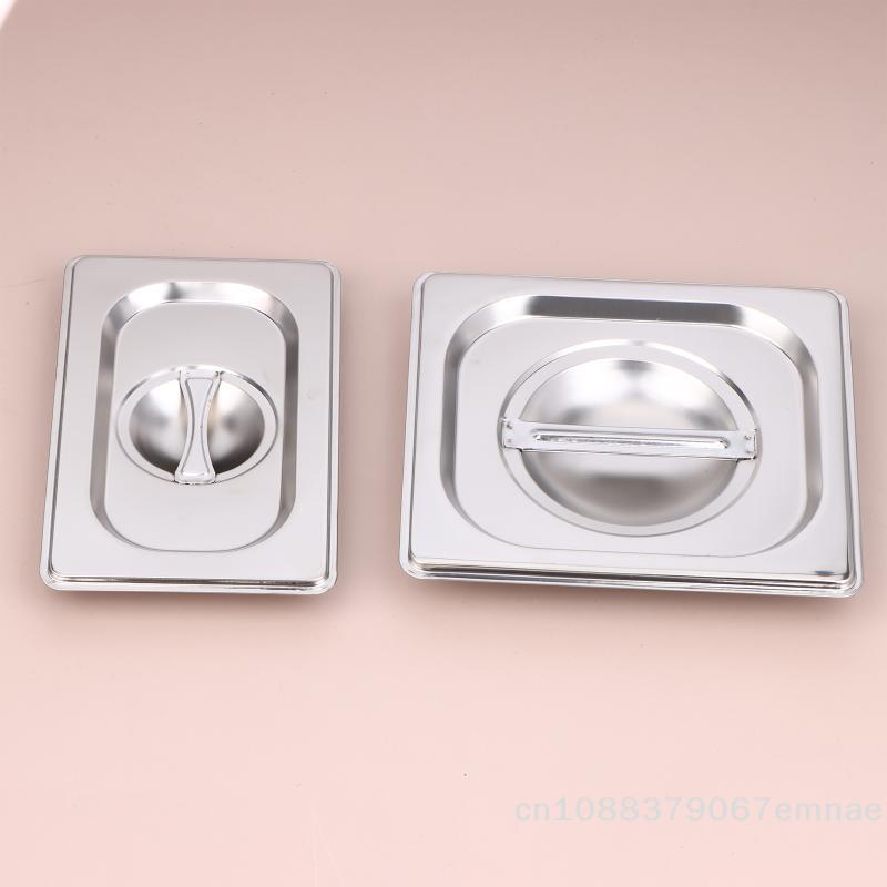 [ZYAS]Stainless Steel 1/9 1/6 1/4 1/3 1/2 1/1 Food Pan Lid Steam Table Pan Covers Notched Lids With Handle Lock Heat
