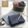 Cachecol Masculino de Algodão e Linho Moda Listrado Lenços Masculinos Xales Longos Enrolados Bufandas Outono Inverno Quente Pashmina Acessórios Masculinos
