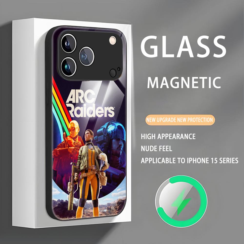 GAME ARC Raiders Handyhülle für iPhone 17, 16, 15, 14, 13, 12, 11, X, XR, XS Plus, Mini, Pro Max – Magnetische Glashülle