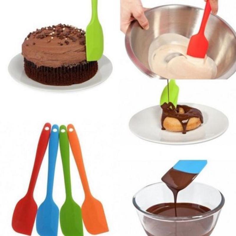 Premium Food Grade Silicone Spatula Heat Resistant Baking Scraper Mixing & Frosting Tool for Cake Cream Non-Stick Cookware Baking Tool