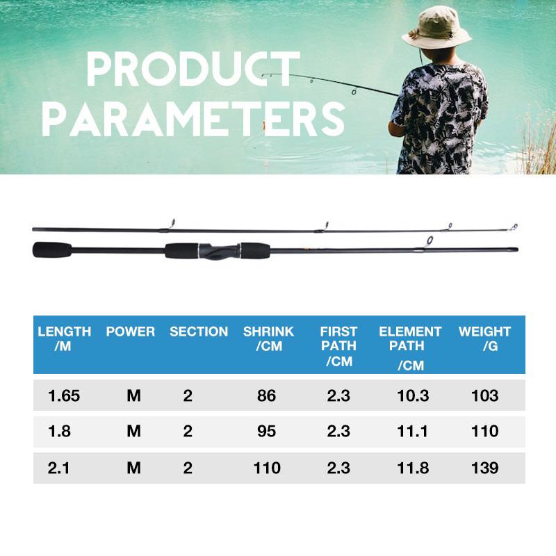1.65M 1.8M 2.1M Ultralight Fishing Rod M Fishing Rod Carbon Hard Adjustable Insertion Lure Rod