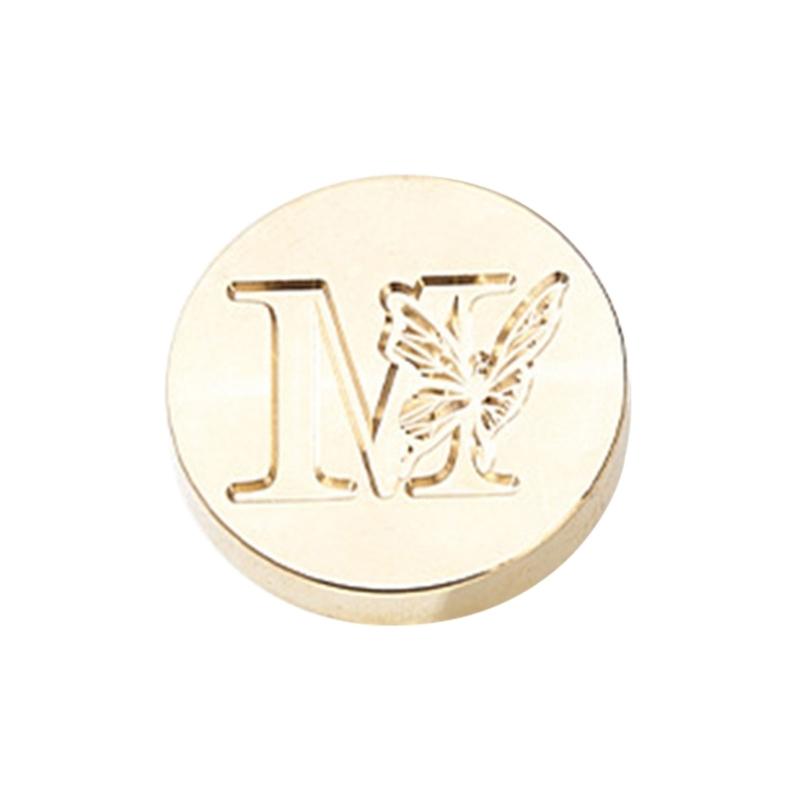 Butterfly Letter Pattern Wax Seal Stamp Head Metal Wax Stamp Head for Valentines Card Birthday Card Invitations Envelope