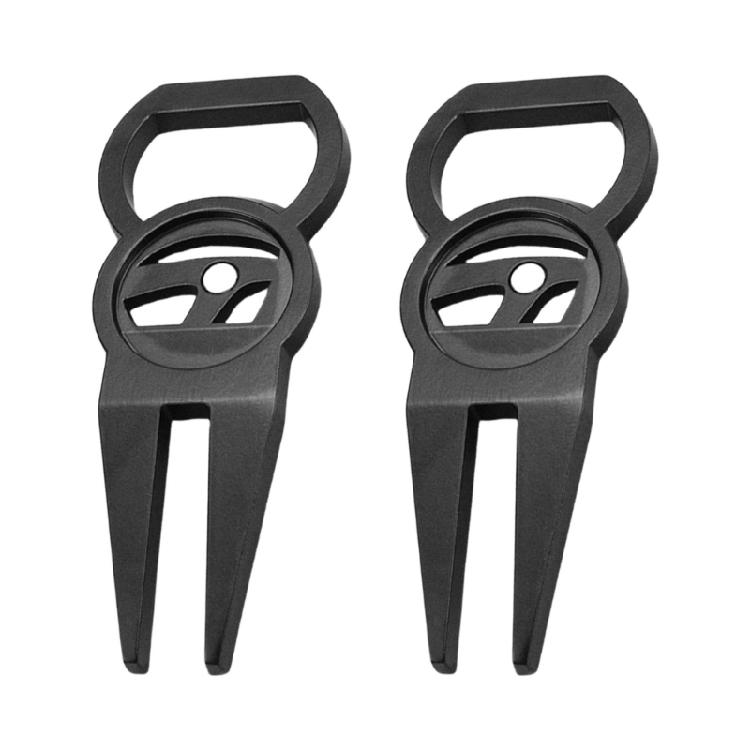 2Pcs Zinc Alloy Ball Marker Divot Repair Tool Ball Marker Divot Tool Golf Green Fork Tool Pitch Grooves Cleaner