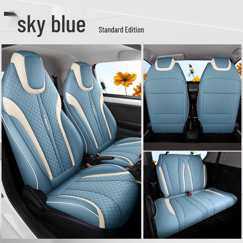 YH Cowin Car Seat Cushion Cover: Fashionable, Full Leather, All-Season, Sporty Design.