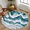 Ozeanwelle Strand Runder Teppich Rutschfeste Fußmatte Wohnzimmer Schlafzimmer Küsten Heimdeko Teppich
